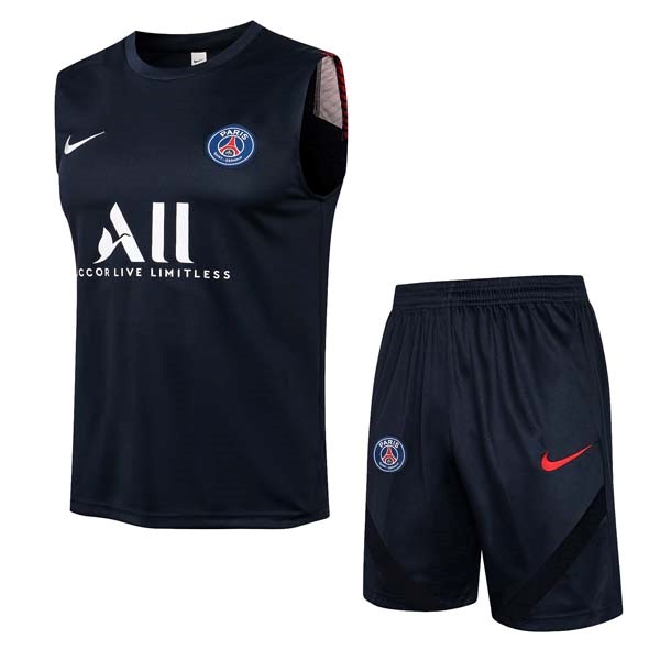 Trikot Paris Saint Germain Ärmellos Anzüge 2022 Schwarz Günstige Fußballtrikots